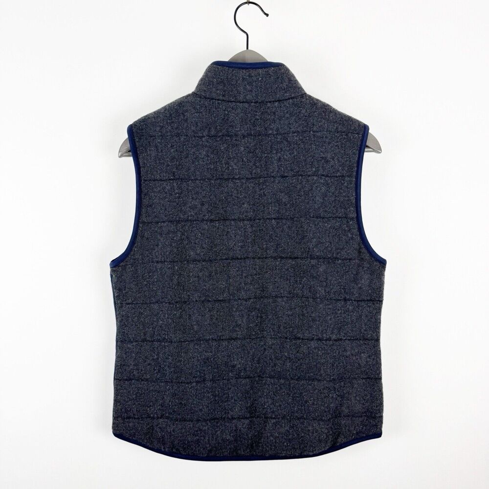 Boden Women's Blue Gray Wool Blend Zip Up Snap Pockets Quilted Vest Jacket - Picture 7 of 12